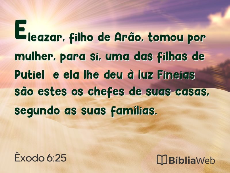 Êxodo 6:25 em imagem para compartilhar