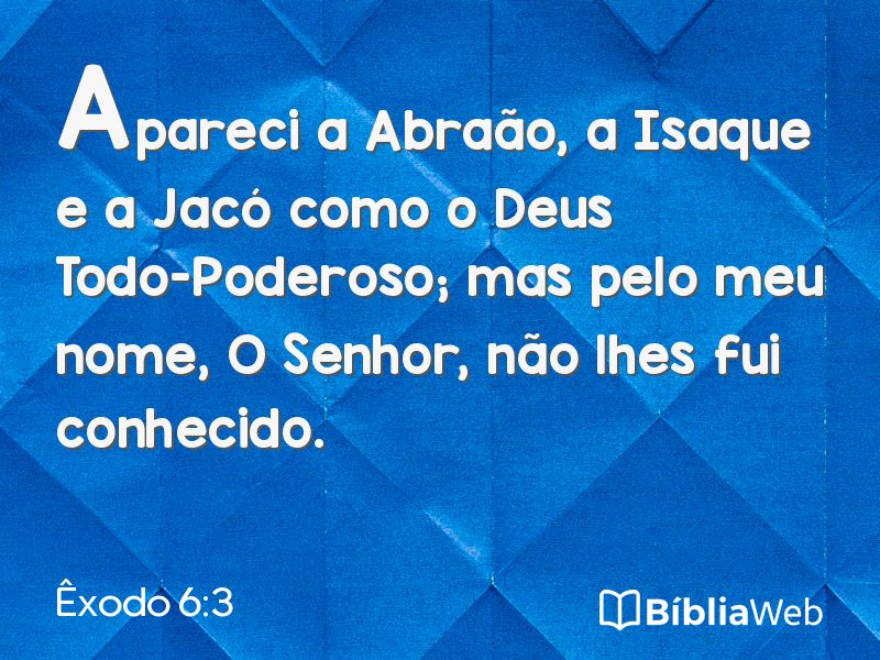 Êxodo 6:3 em imagem para compartilhar