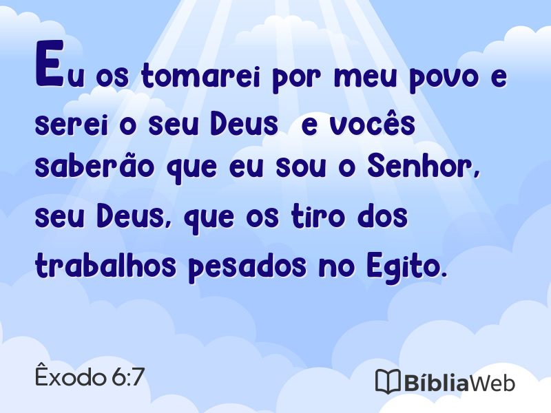 Êxodo 6:7 em imagem para compartilhar