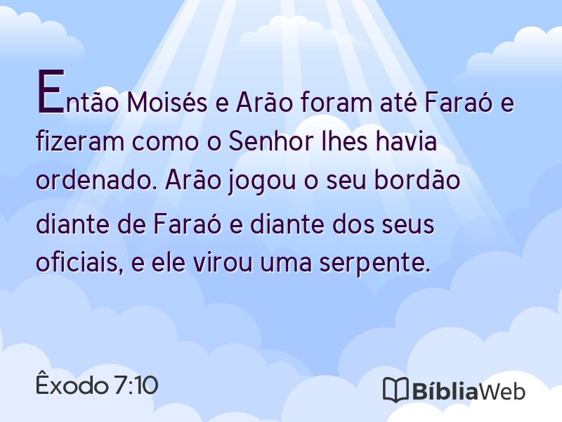 Êxodo 7:10 em imagem para compartilhar