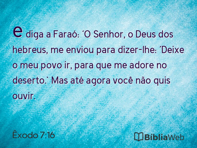 Êxodo 7:16 em imagem para compartilhar