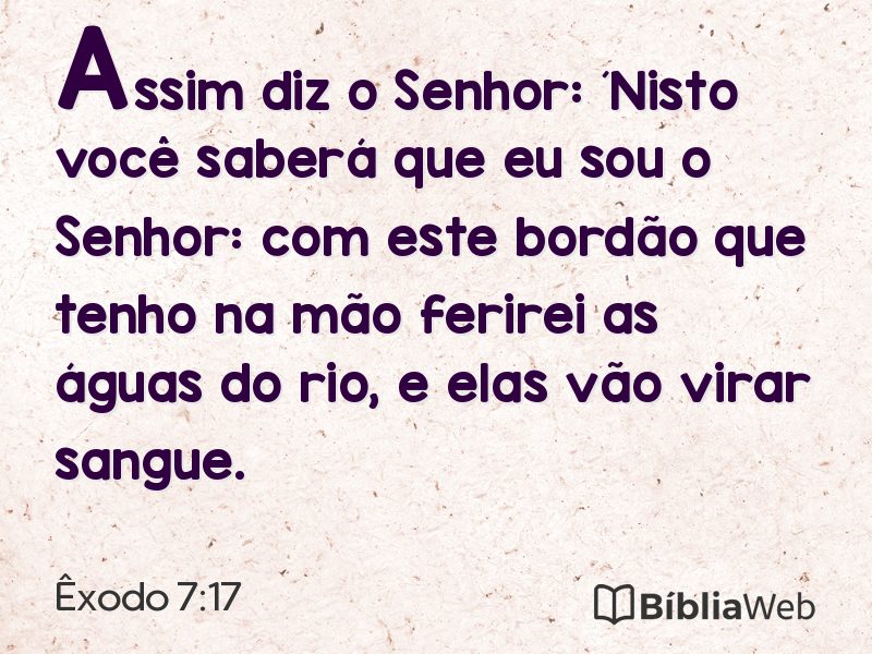 Êxodo 7:17 em imagem para compartilhar
