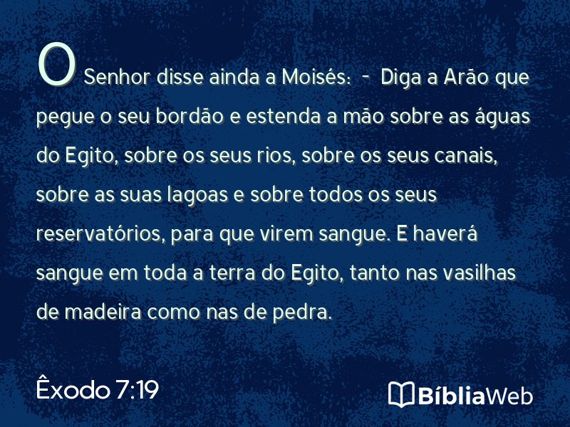 Êxodo 7:19 em imagem para compartilhar