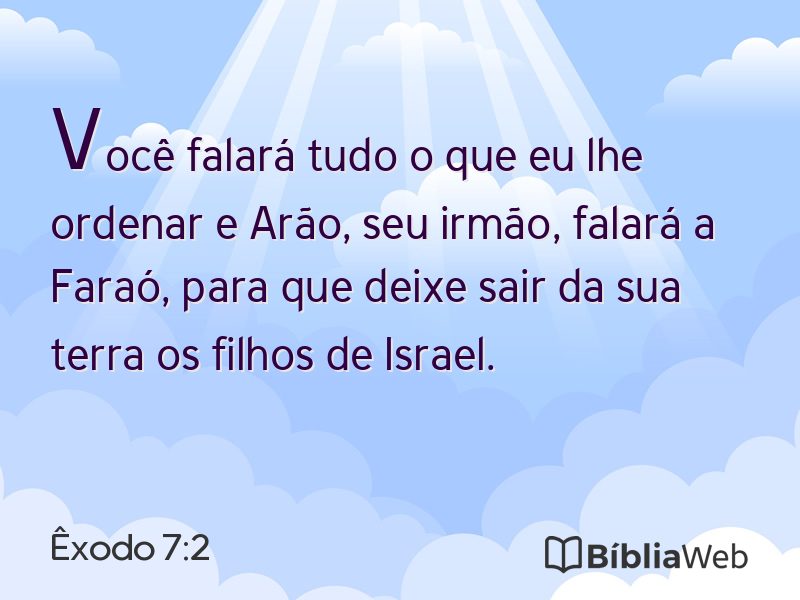 Êxodo 7:2 em imagem para compartilhar