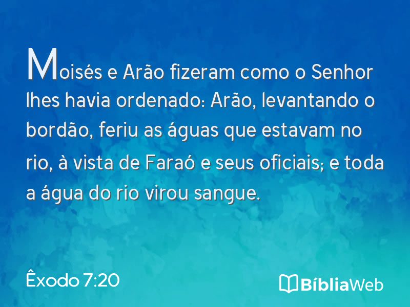Êxodo 7:20 em imagem para compartilhar