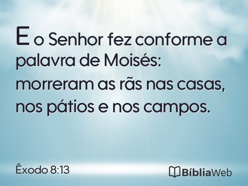 Êxodo 8:13 em imagem para compartilhar