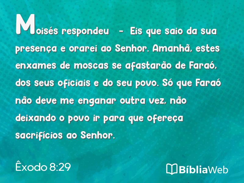 Êxodo 8:29 em imagem para compartilhar
