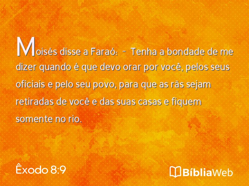 Êxodo 8:9 em imagem para compartilhar