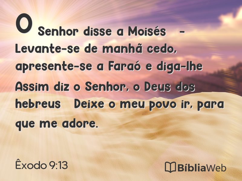 Êxodo 9:13 em imagem para compartilhar