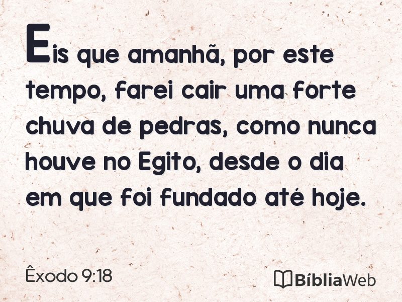 Êxodo 9:18 em imagem para compartilhar