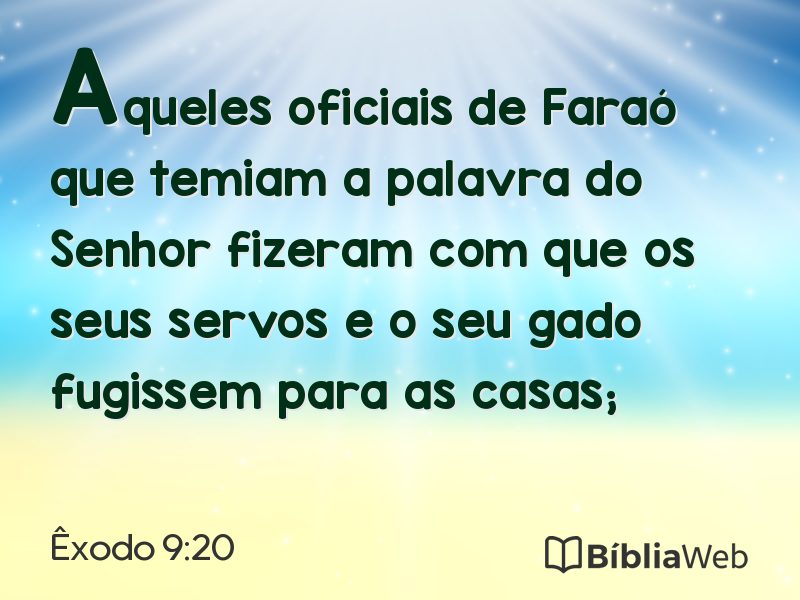 Êxodo 9:20 em imagem para compartilhar