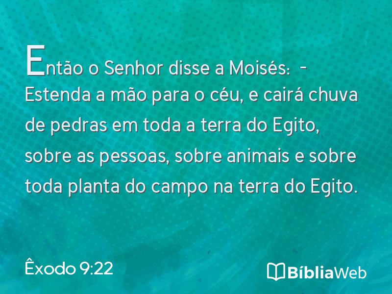 Êxodo 9:22 em imagem para compartilhar