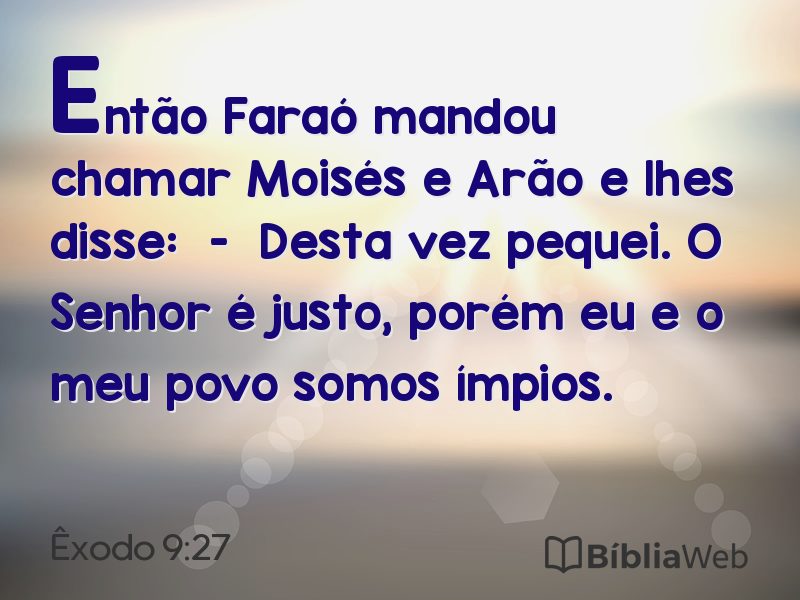 Êxodo 9:27 em imagem para compartilhar