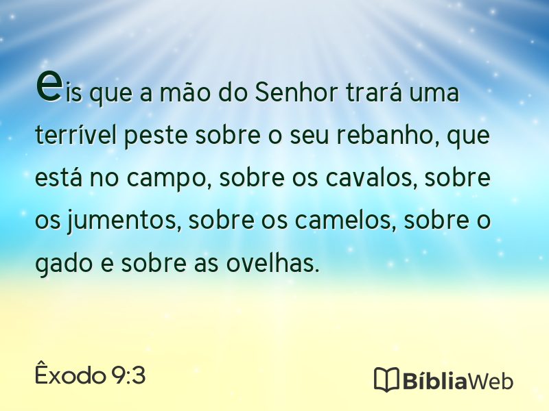 Êxodo 9:3 em imagem para compartilhar