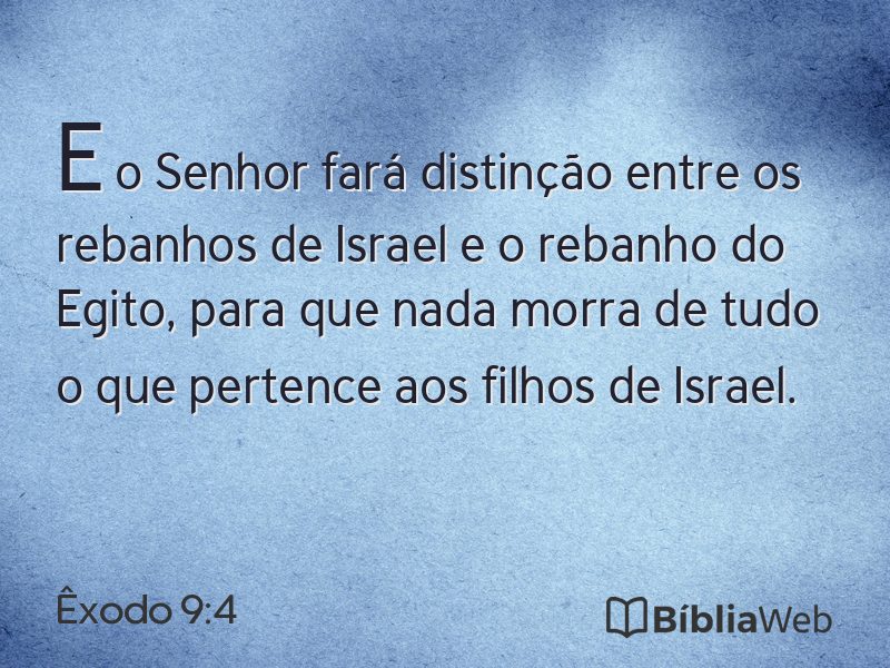 Êxodo 9:4 em imagem para compartilhar