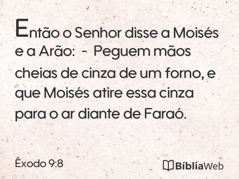 Êxodo 9:8 em imagem para compartilhar