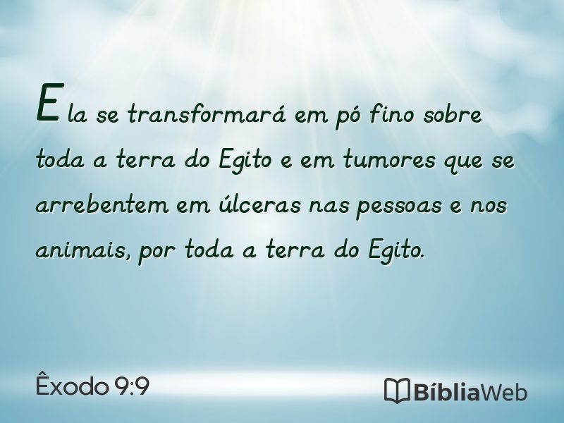 Êxodo 9:9 em imagem para compartilhar