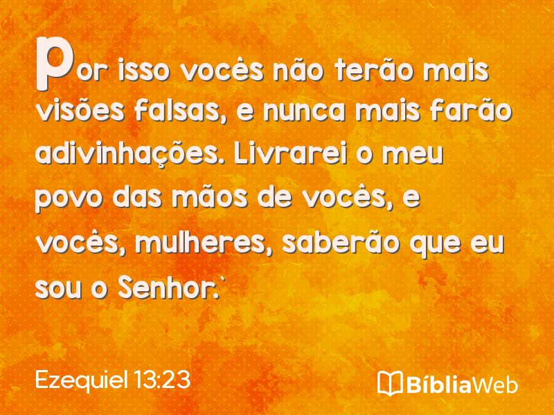 Ezequiel 13:23 em imagem para compartilhar