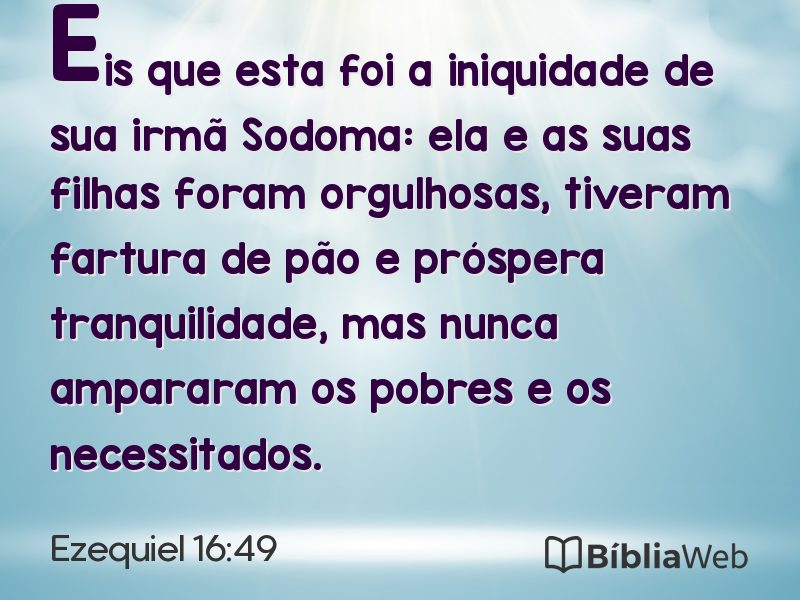 Ezequiel 16:49 em imagem para compartilhar