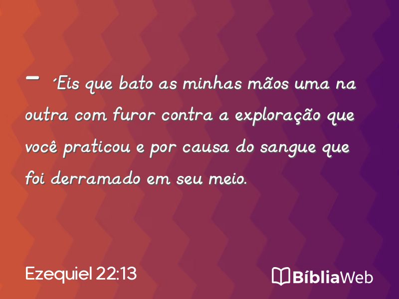 Ezequiel 22:13 em imagem para compartilhar