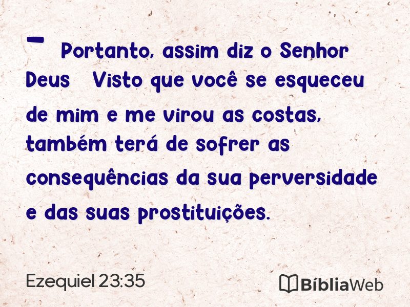 Ezequiel 23:35 em imagem para compartilhar