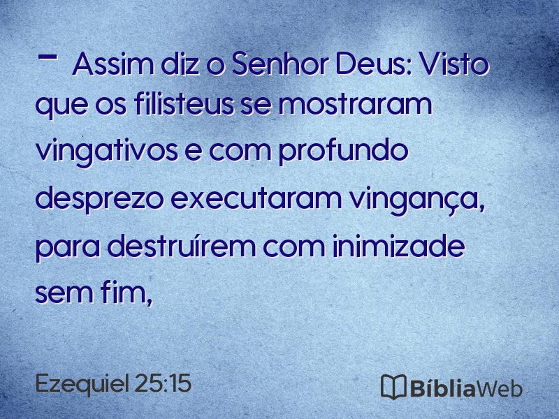 Ezequiel 25:15 em imagem para compartilhar