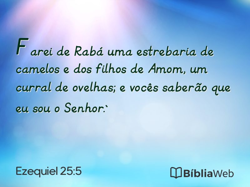 Ezequiel 25:5 em imagem para compartilhar