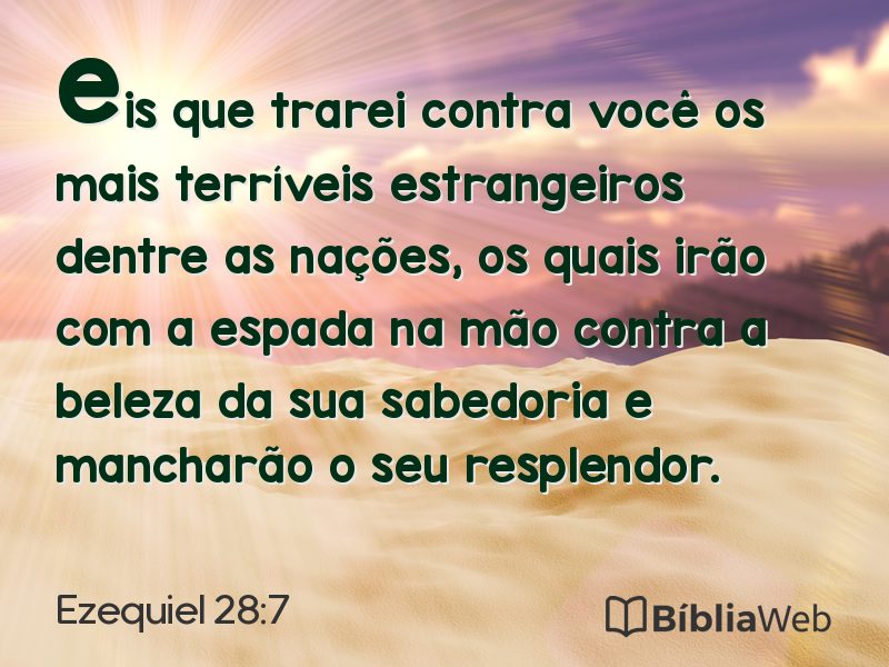 Ezequiel 28:7 em imagem para compartilhar