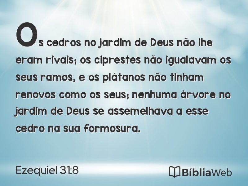 Ezequiel 31:8 em imagem para compartilhar