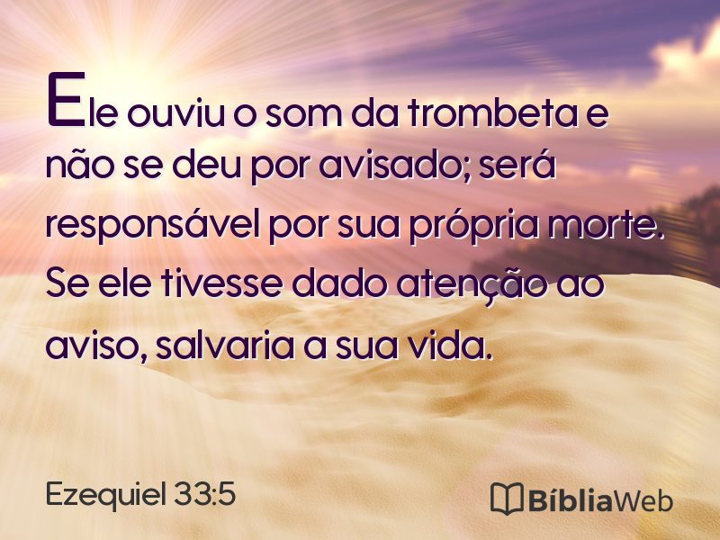 Ezequiel 33:5 em imagem para compartilhar