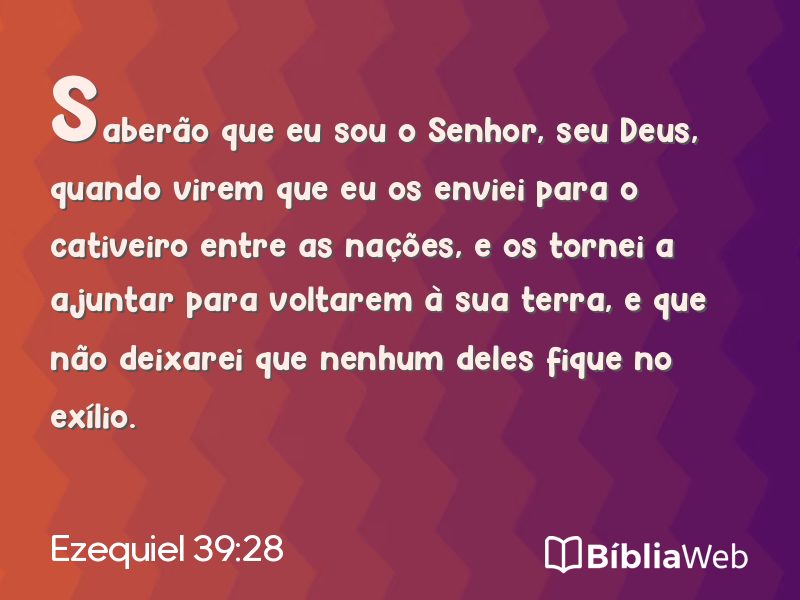 Ezequiel 39:28 em imagem para compartilhar