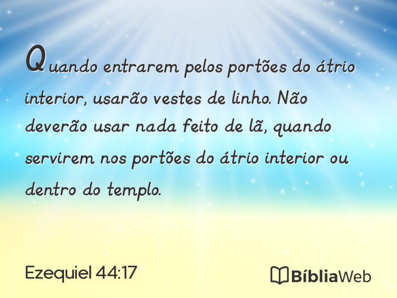 Ezequiel 44:17 em imagem para compartilhar