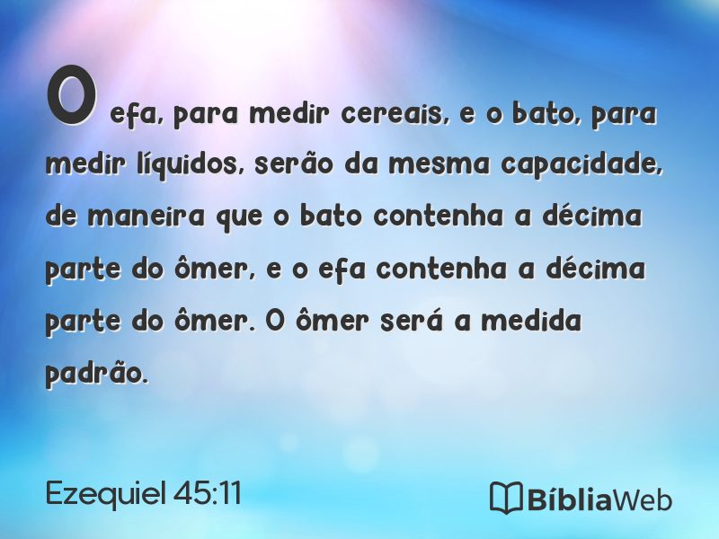 Ezequiel 45:11 em imagem para compartilhar