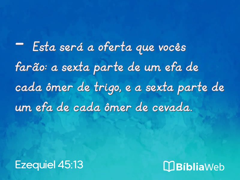 Ezequiel 45:13 em imagem para compartilhar