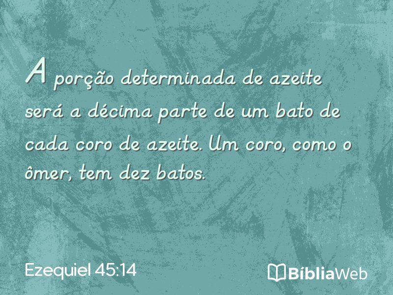 Ezequiel 45:14 em imagem para compartilhar