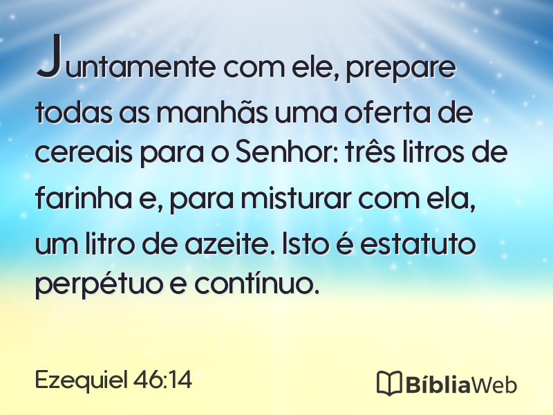 Ezequiel 46:14 em imagem para compartilhar