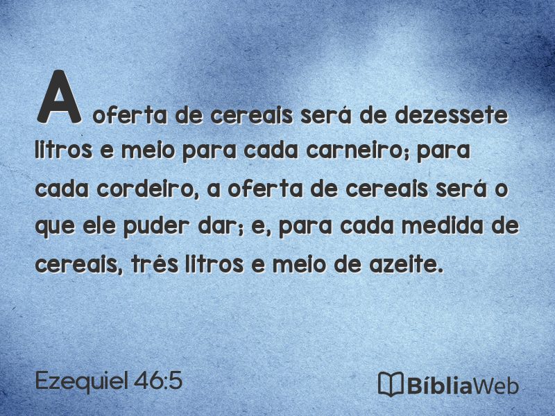 Ezequiel 46:5 em imagem para compartilhar