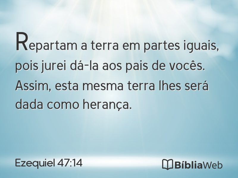 Ezequiel 47:14 em imagem para compartilhar