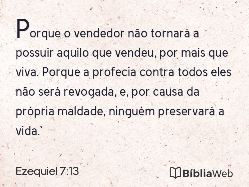 Ezequiel 7:13 em imagem para compartilhar