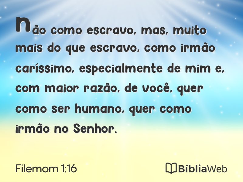 Filemom 1:16 em imagem para compartilhar