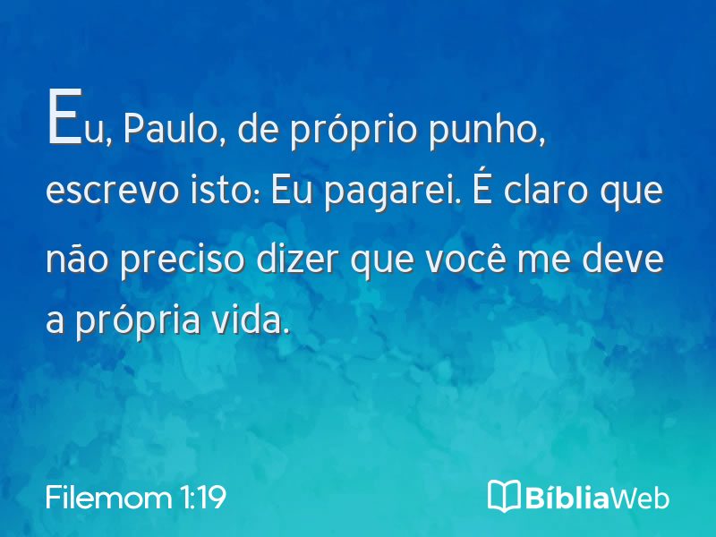 Filemom 1:19 em imagem para compartilhar