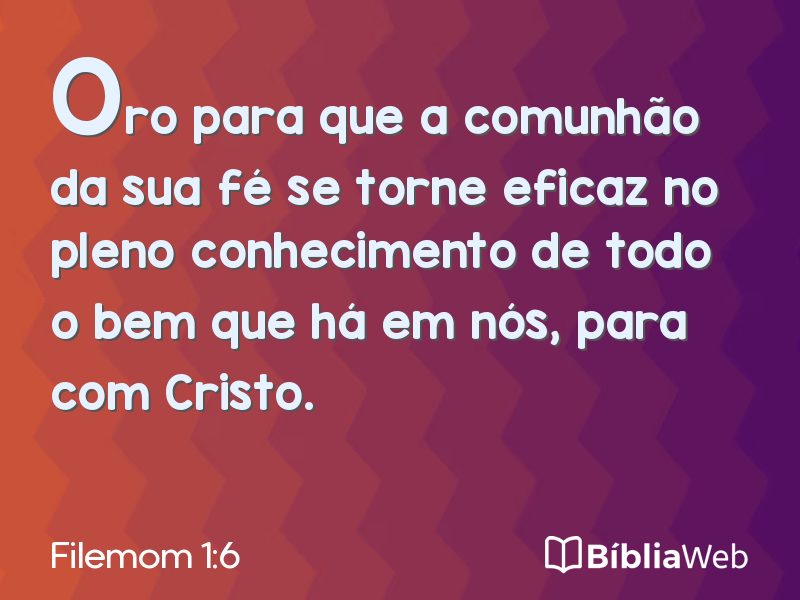 Filemom 1:6 em imagem para compartilhar
