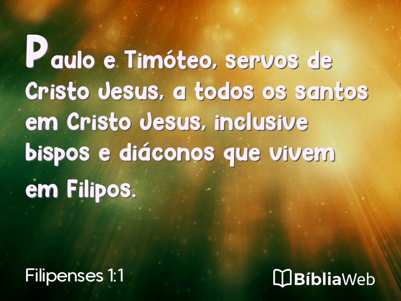 Filipenses 1:1 em imagem para compartilhar