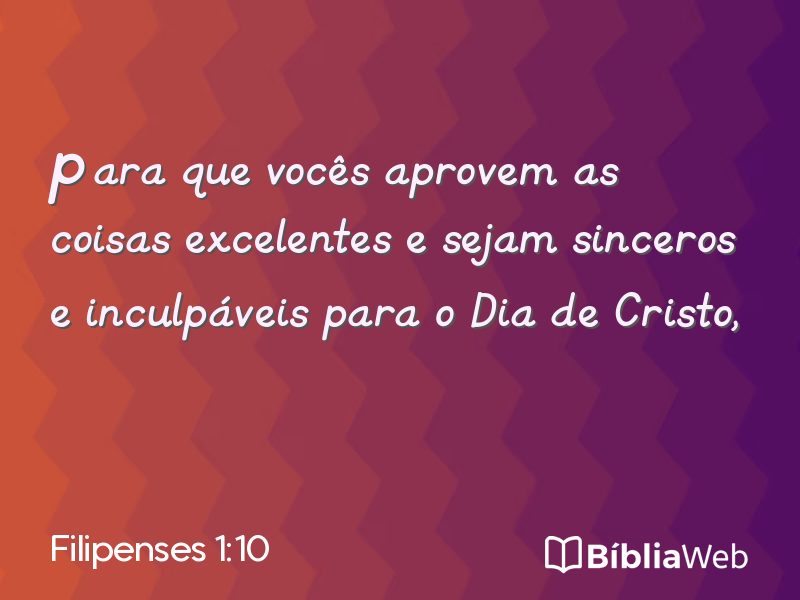 Filipenses 1:10 em imagem para compartilhar