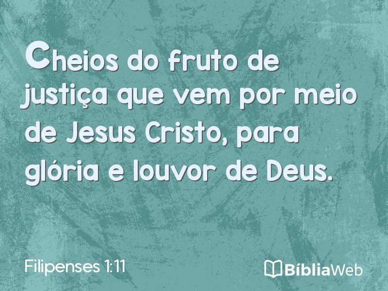 Filipenses 1:11 em imagem para compartilhar