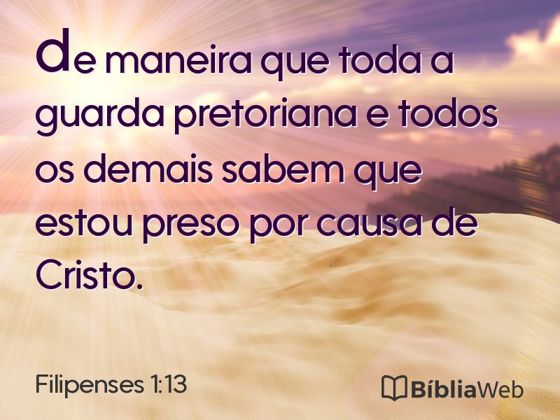 Filipenses 1:13 em imagem para compartilhar