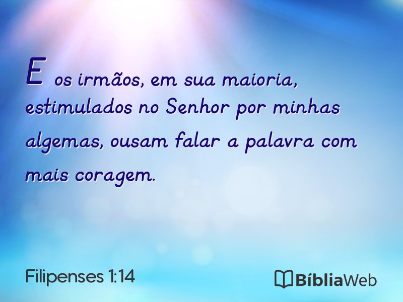 Filipenses 1:14 em imagem para compartilhar