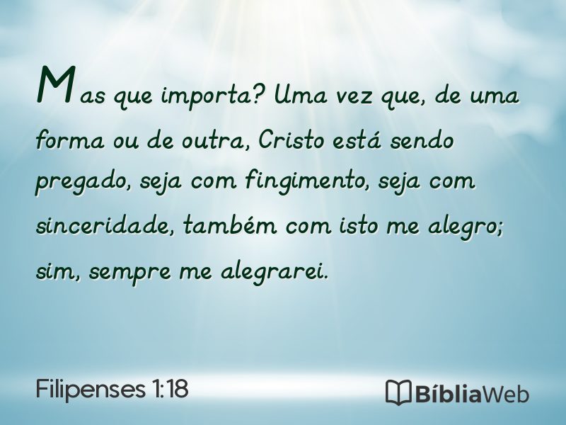 Filipenses 1:18 em imagem para compartilhar