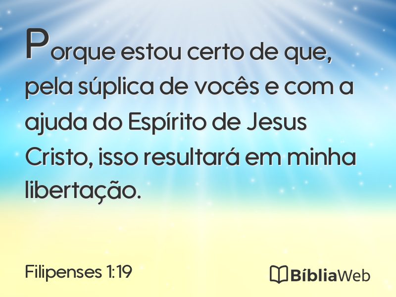 Filipenses 1:19 em imagem para compartilhar