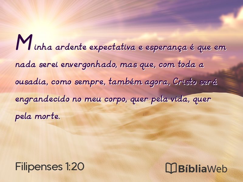 Filipenses 1:20 em imagem para compartilhar